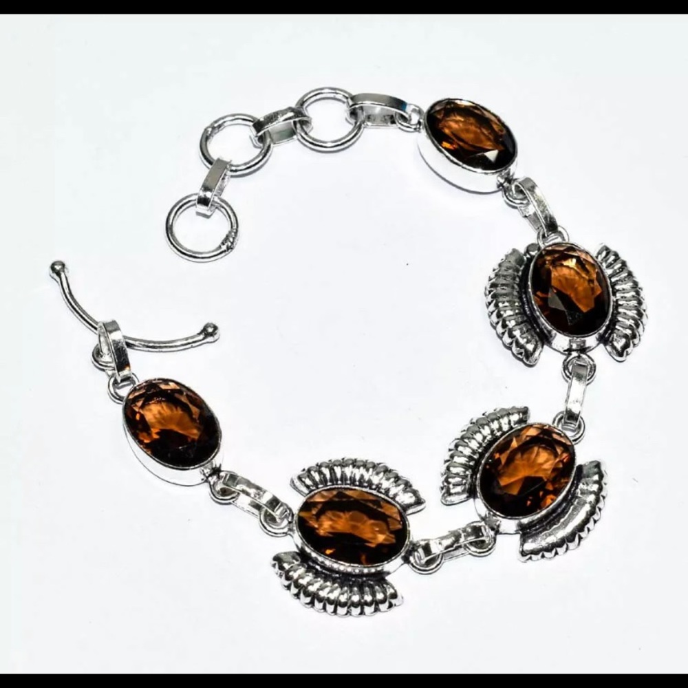 Golden Topaz 925 Silver Gemstone Bracelet
